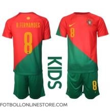 Portugal Bruno Fernandes #8 Replika Hemmatröja Barn VM 2022 Kortärmad (+ byxor)