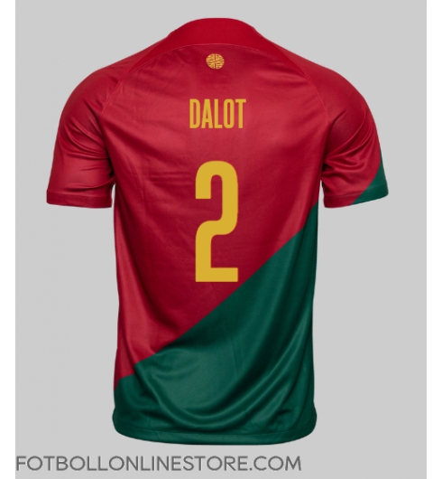 Portugal Diogo Dalot #2 Replika Hemmatröja VM 2022 Kortärmad