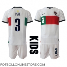 Portugal Pepe #3 Replika Bortatröja Barn VM 2022 Kortärmad (+ byxor)