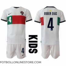 Portugal Ruben Dias #4 Replika Bortatröja Barn VM 2022 Kortärmad (+ byxor)