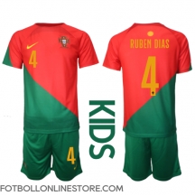 Portugal Ruben Dias #4 Replika Hemmatröja Barn VM 2022 Kortärmad (+ byxor)