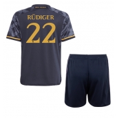 Real Madrid Antonio Rudiger #22 Replika Bortatröja Barn 2023-24 Kortärmad (+ byxor)