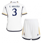 Real Madrid Eder Militao #3 Replika Hemmatröja Barn 2023-24 Kortärmad (+ byxor)
