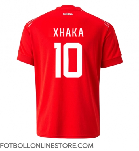 Schweiz Granit Xhaka #10 Replika Hemmatröja VM 2022 Kortärmad