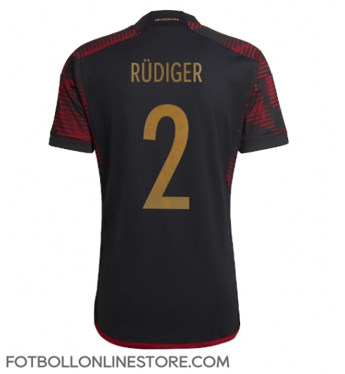 Tyskland Antonio Rudiger #2 Replika Bortatröja VM 2022 Kortärmad